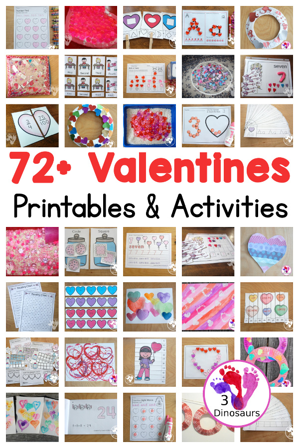 Valentines Activities & Printables on 3Dinosaurs.com