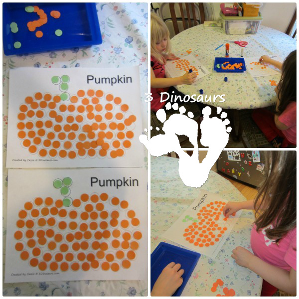 Letter P Activities: Making Dot Pumpkins