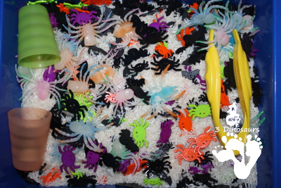 Spider & Bat Sensory Bin - 3 Dinosaurs