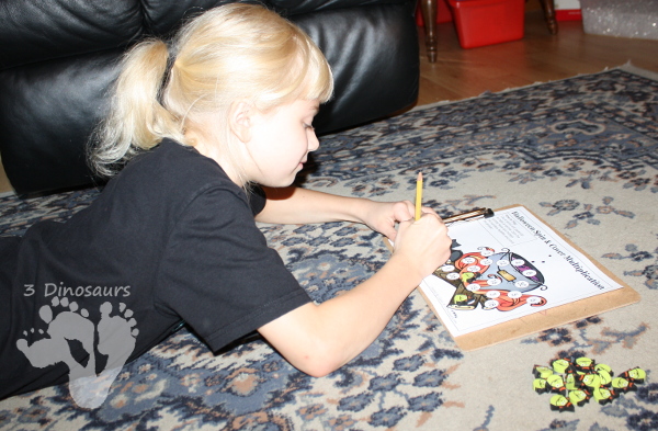 FREE Spin & Cover Halloween Math - 3 levels of math - 3Dinosaurs.com