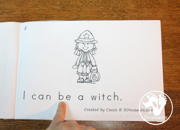 FREE Trick or Treat Kids Easy Reader Book - 10 page book for prek or Kindergarten - 3Dinosaurs.com