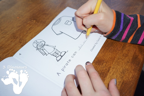 Free Pirate SH Themed Easy Reader Books - simple books to read and a book to fill in the blank for older kids all while working on sh words - 3Dinosaurs.com