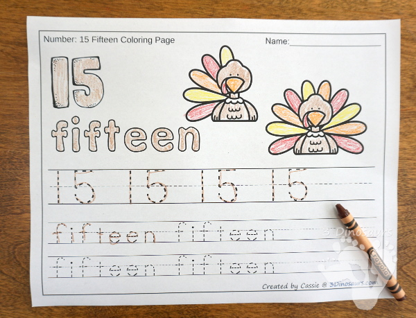 No-Prep Turkey Themed Number Color and Trace - easy no-prep printables with a fun turkey theme 44 pages with two options for the numbers tracing or writing $ - 3Dinosaurs.com