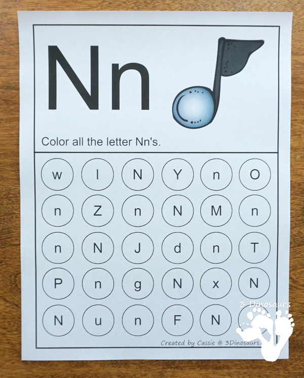 Free ABC Letter Find Printable - all 26 letters of the alphabet for dot markers of bingo daubers with uppercase and lowercase letters in the same find - 3Dinosaurs.com