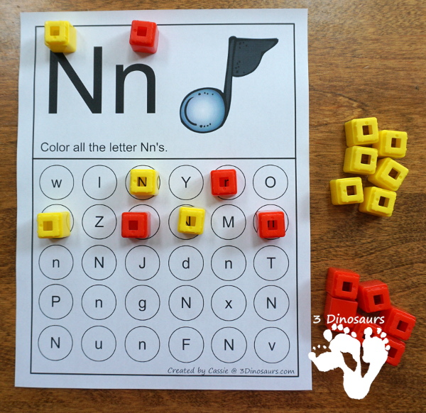 Free ABC Letter Find Printable - all 26 letters of the alphabet for dot markers of bingo daubers with uppercase and lowercase letters in the same find - 3Dinosaurs.com