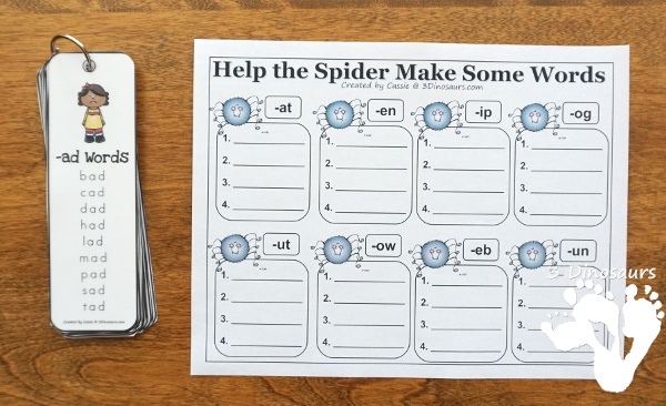 Free Bat & Spider Pack with a 70 pages prek kindergarten, first grade pack and a 36 Preschool & Tot pack with loads of no-prep and hands-on activities with bat and spider themes great for Halloween or a spider theme - 3Dinosaurs.com