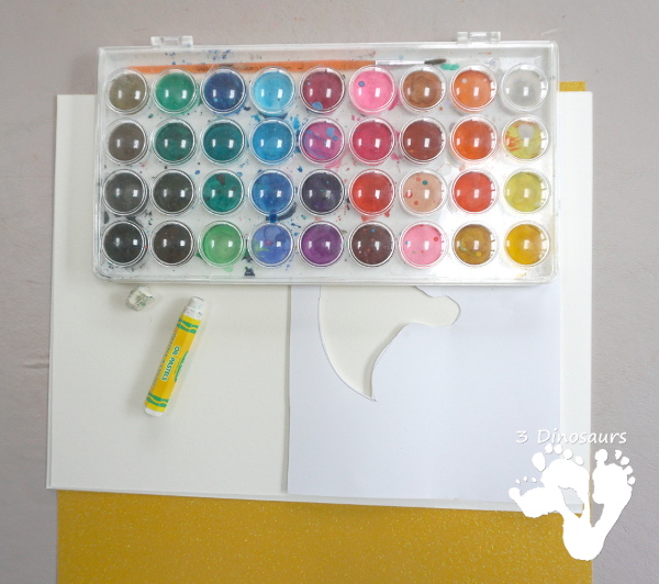 Ghosts in the Sky Oil Pastel & Watercolor - a fun Halloween Themed watercolor and oil pastels for an easy painting activity. - 3Dinosaurs.com