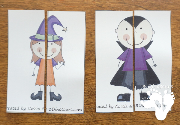 Free Halloween Pack For Tot, Preschool, PreK & Kindergarten - fun printables with a mix of activities with cards, puzzles, hands-on activities and more with a fun Halloween theme that can be used with the book There was an Old Lady who Swallowed a Bat Over 110 pages - 3Dinosaurs.com