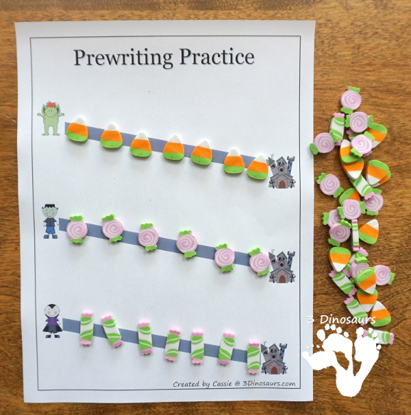 Free Halloween Pack For Tot, Preschool, PreK & Kindergarten - fun printables with a mix of activities with cards, puzzles, hands-on activities and more with a fun Halloween theme that can be used with the book There was an Old Lady who Swallowed a Bat Over 110 pages - 3Dinosaurs.com