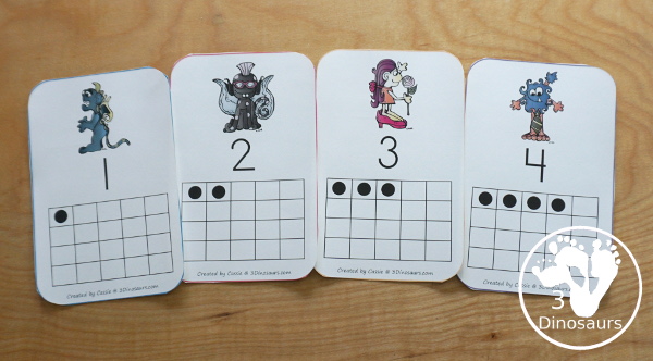 Free Monster ABC & Number Wall Cards - numbers 0 to 20 and all 26 letters of the alphabet - 3Dinosaurs.com