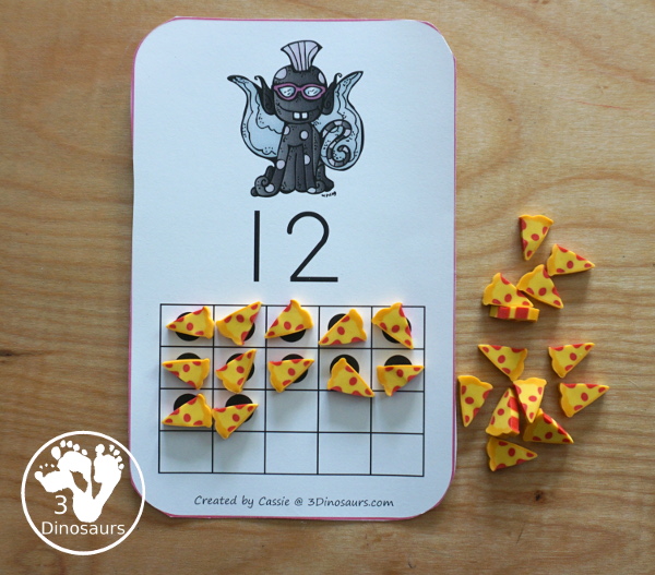 Free Monster ABC & Number Wall Cards - numbers 0 to 20 and all 26 letters of the alphabet - 3Dinosaurs.com