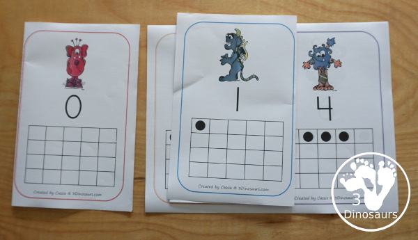 Free Monster ABC & Number Wall Cards - numbers 0 to 20 and all 26 letters of the alphabet - 3Dinosaurs.com