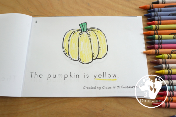 Pumpkin Color Pack - with pumpkin color puzzles, pumpkin tracing color words, pumpkin color word finds, pumpkin clip cards, pumpkin easy reader books and more  - 3Dinosaurs.com