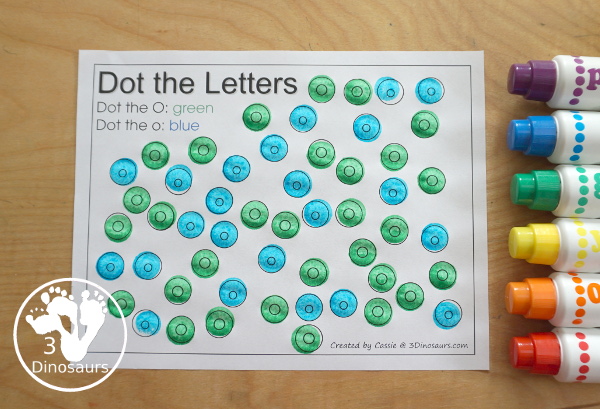 Romping & Roaring O Pack: Letter O is for Octopus  - a letter O pack that has prewriting, finding letters, tracing letters, coloring pages, shapes, puzzles and more - 3Dinosaurs.com