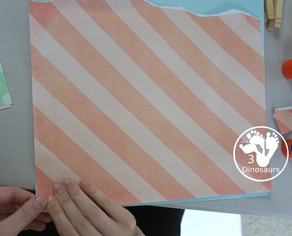 Torn Paper Fall Mountains - An easy fall craft that kids can make and be creative with using scrapbook paper. - 3Dinosaurs.com