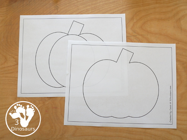 Free Pumpkin Fine Motor Printable - with pumpkin tracing, pumpkin mat, pumpkin playdough mats, pumpkin dot marker - with different options for the pumpkins - 3Dinosaurs.com