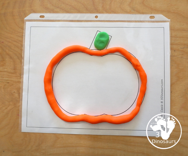 Free Pumpkin Fine Motor Printable - with pumpkin tracing, pumpkin mat, pumpkin playdough mats, pumpkin dot marker - with different options for the pumpkins - 3Dinosaurs.com
