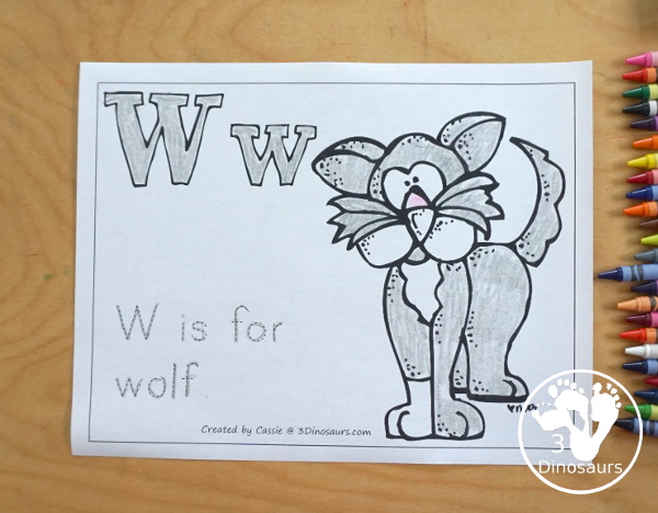 Free Romping & Roaring VWX Review Pack - with letter V, letter w, and letter x printables for reviewing the three letters with tracing, puzzles, coloring pages, finger puppets, game and more- 3Dinosaurs.com