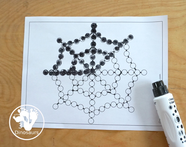 Free Spider Fine Motor Printable - with spider web tracing, spider web mat, spider web q-tip mats, spider web dot marker - with different options for the spider web - 3Dinosaurs.com