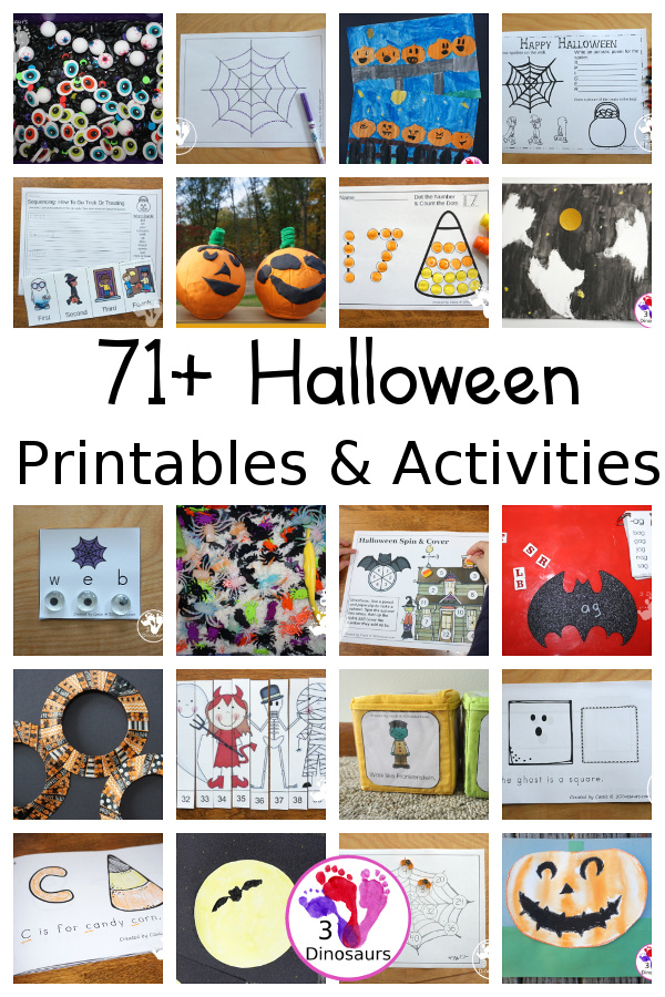 Halloween Activities & Printables on 3Dinosaurs.com