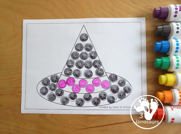 Witch Hat Fine Motor Mat Printables - You have a witch hat template printable, a witch hat tracing printable, and a witch hat  dot marker printable 3Dinosaurs.com