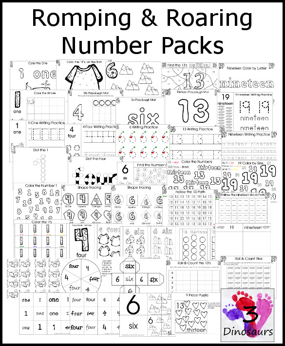 The All New Romping & Roaring Number Packs! - 3Dinosaurs.com