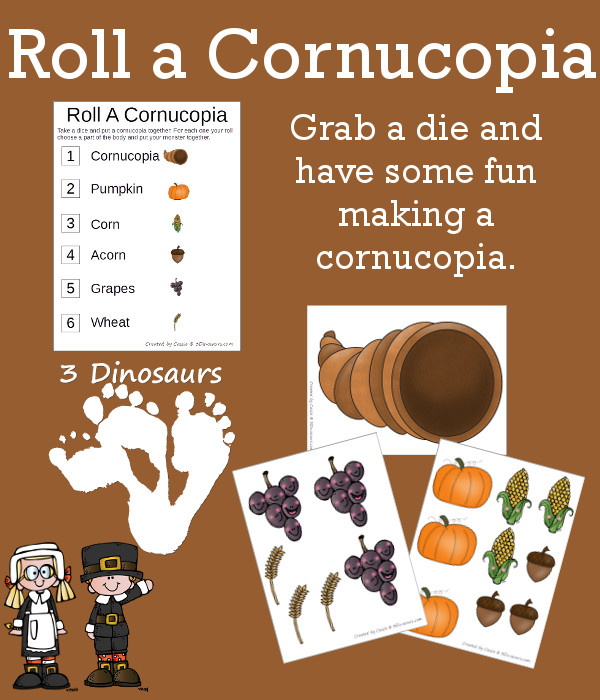Free Roll A Cornucopia Printable - 3Dinosaurs.com