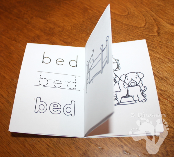 Free CVC Word Family Small Books: Short E: -ed, -en, -et - 3Dinosaurs.com