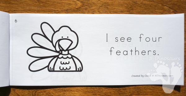 Thanksgiving Themed Number Set 1 to 10 - with clip cards, puzzles, no-prep worksheets, easy reader books, playdough mats and more $ - 3Dinosaurs.com #printablesforkids #thanksgiving #fallprintables #tpt #teacherspayteachers