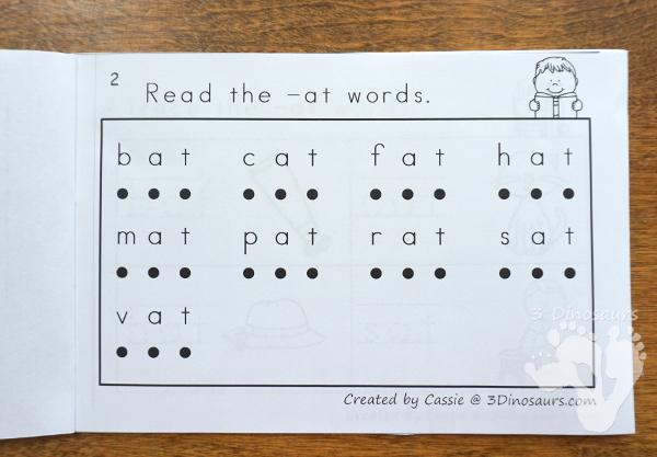 CVC Interactive Word Books with 23+ word endings in an interactive easy reader book, no-prep worksheets and reader strips $ - 3Dinosaurs.com