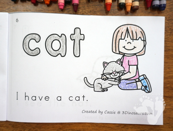 CVC Interactive Word Books with 23+ word endings in an interactive easy reader book, no-prep worksheets and reader strips $ - 3Dinosaurs.com