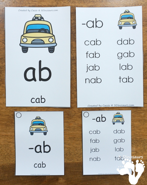 CVC Word Family Cards & Ladders St - with 34 word families for kids to learn with. 2 cards per page and up to 10 words per card  and cards in two sizes with matching word building ladders - 3Dinosaurs.com