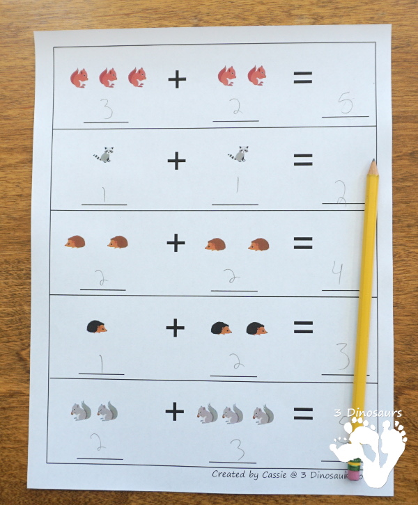 Free Woodland Pack Tot, Preschool, PreK & Kindergarten - a mix of hands-on activities and no-prep printables to explore animals from the woodlands or forest. These are fun activities to use with a mix of ages - 3Dinosaurs.com