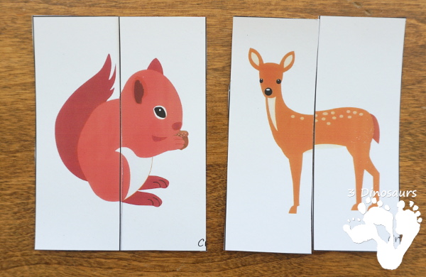 Free Woodland Pack Tot, Preschool, PreK & Kindergarten - a mix of hands-on activities and no-prep printables to explore animals from the woodlands or forest. These are fun activities to use with a mix of ages - 3Dinosaurs.com