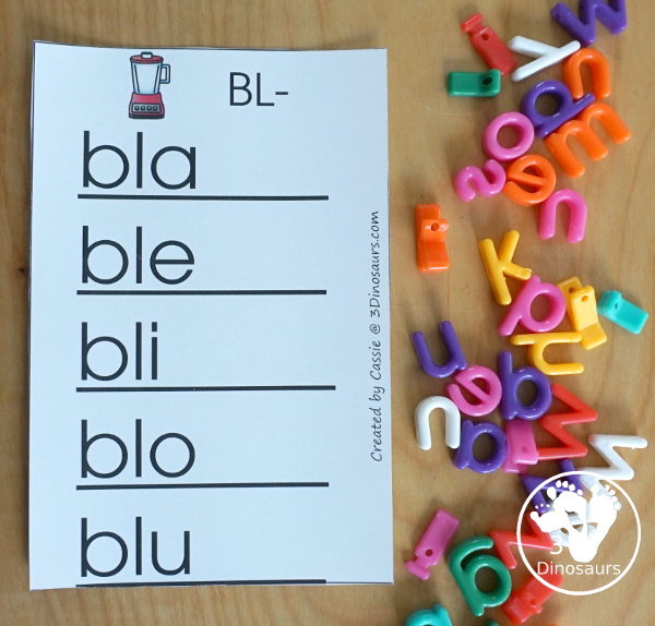 Free Blend Word Ladders: Beginning Sounds consonant blends: bl, br, cl, cr, dr, fl, fr, gl, gr, pl, pr, sc, sk, sl, sm, sn, sp, st, sw, & tr - 3Dinosaurs.com