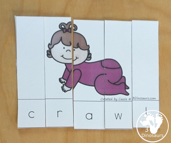 Free Blends Puzzles: consonant blends puzzles for kids to learn Bl-, Br-, Cl-, and Cr- blends. Two puzzles for each beginning blend - 3Dinosaurs.com