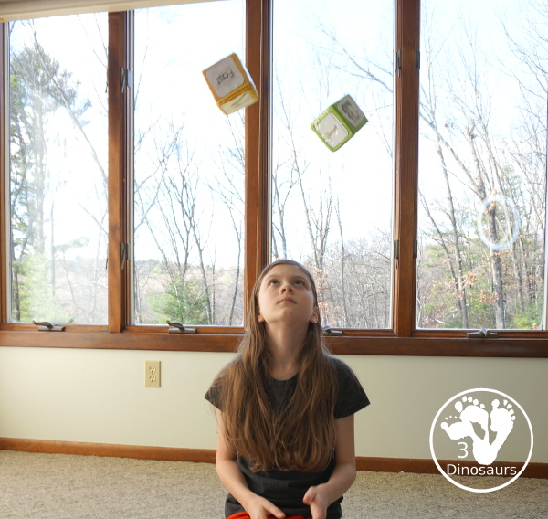 Free Thanksgiving Gross Motor Dice - to get kids moving and have fun with easy gross motor movements - 3Dinosaurs.com