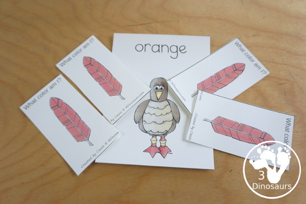 Turkey Color Pack - with 70 pages of printables with color easy reader book, color clip cards, color tracing strips, color writing strips, color pocket chart cards, color word writing, color word puzzles, and more all to work on learning color words. This is a great thanksgiving theme - 3Dinosaurs.com