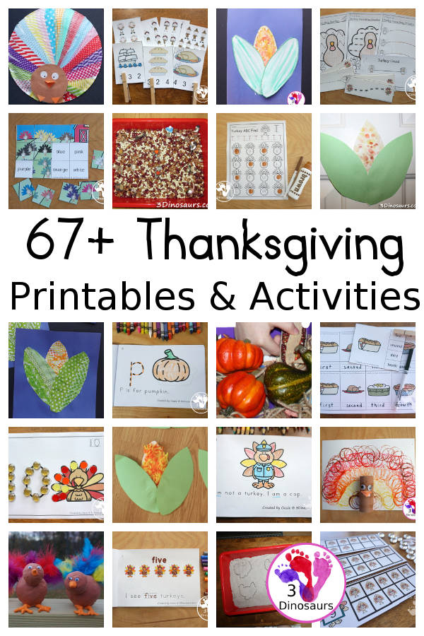 Thanksgiving Activities & Printables - 3Dinosaurs.com