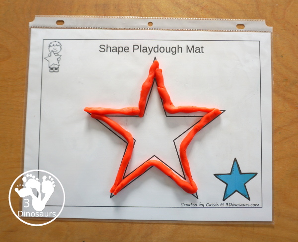 Free Romping & Roaring Star Pack - a free 10 page shape pack for kids to use to learn their shape with tracing, coloring, dot markers and more. - 3Dinosaurs.com