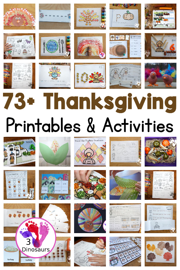 Thanksgiving Activities & Printables - 3Dinosaurs.com