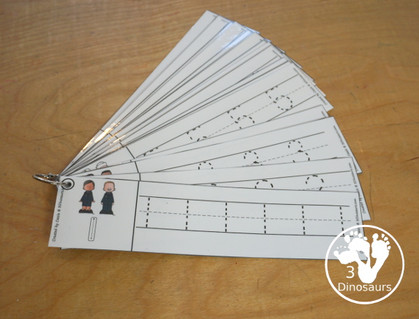 Free Veteran's Day Number Tracing Strips - with numbers 0 to 20. You can trace the numbers and an example of how to trace the numbers on the strips, plus a military theme on each tracing strip. - 3Dinosaurs.com