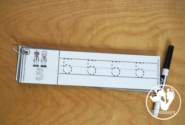 Free Veteran's Day Number Tracing Strips - with numbers 0 to 20. You can trace the numbers and an example of how to trace the numbers on the strips, plus a military theme on each tracing strip. - 3Dinosaurs.com