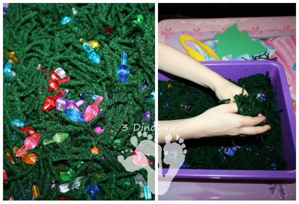 Christmas Light Sensory Bin - 3Dinosaurs.com