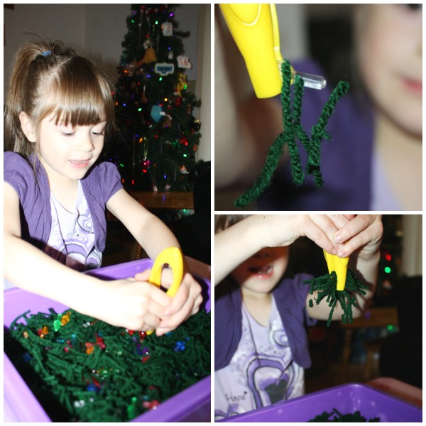 Christmas Light Sensory Bin - 3Dinosaurs.com