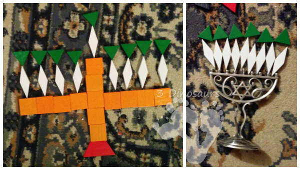 Hanukkah Pattern Block Fun - 3Dinosaurs.com