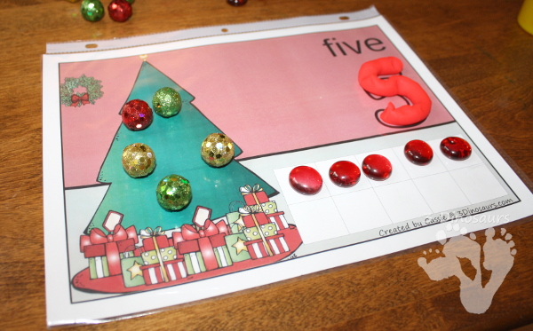 Free Hands-On Christmas Counting Mats for Numbers 1 to 10 - 3Dinosaurs.com