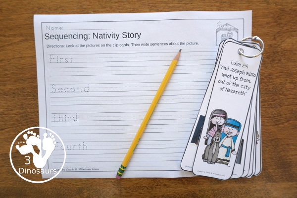 Free Nativity Themed Bookmarks - 8 different ones to pick from with matching scriptures telling the Nativity story for kids. - 3Dinosaurs.com