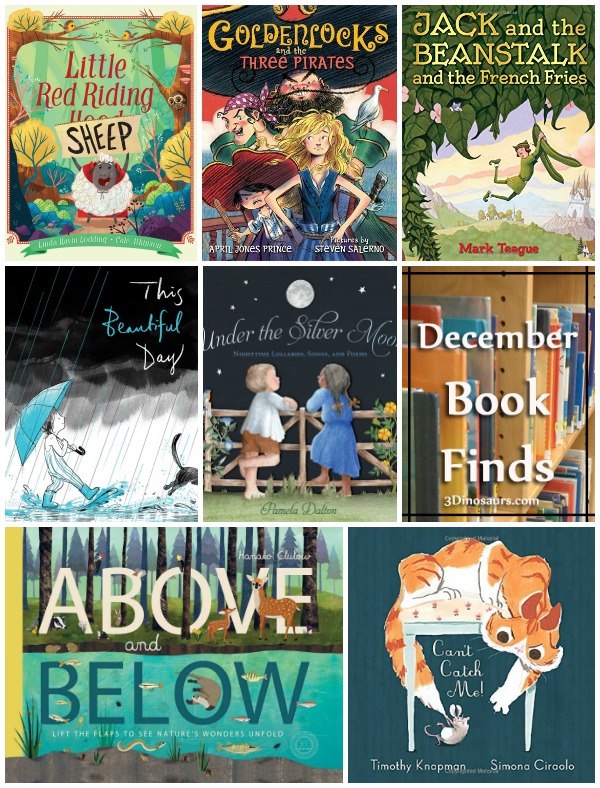 Great Book Finds For December 2017: animals, cat, Goldilocks, jack and the beanstalk, kids, mouse, night, nursery rhyme, peoms, rain, red riding hood. - 3Dinosaurs.com