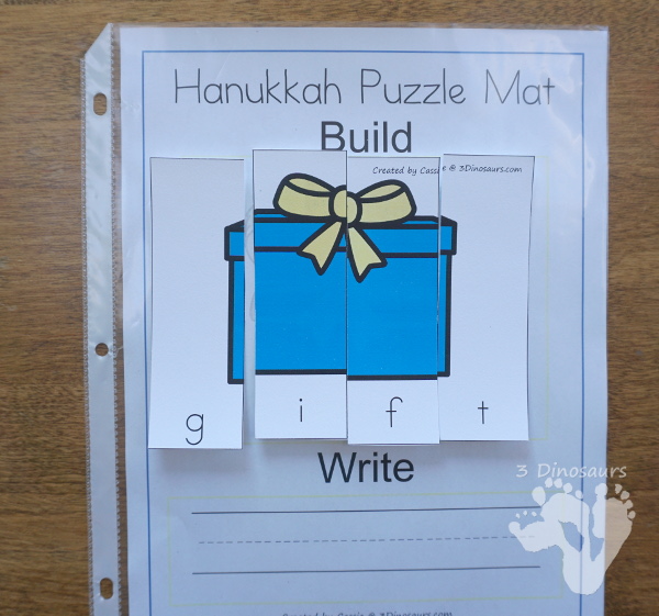 Free Hanukkah Themed Word Puzzles - 8 different Hanukkah themed word puzzles - 3Dinosaurs.com #freeprintable #hanukkahprintables #writingforkids